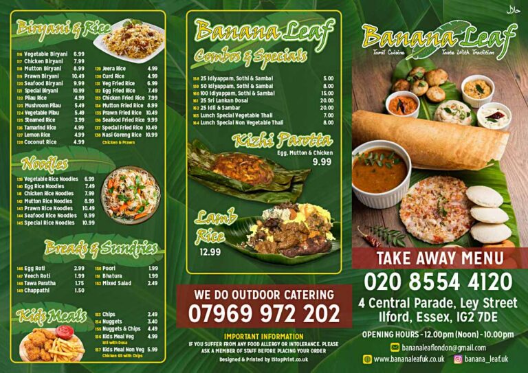 Banana Leaf menu page 2